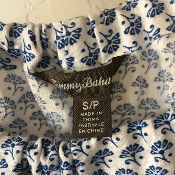 Tommy Bahamas|100% Linen white boho geometric pattern summer dress, like NEW••• - Picture 8 of 12